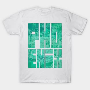 Phoenix, USA City Map Typography - Watercolor T-Shirt